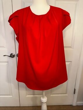 Red Tulip Sleeve Blouse